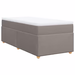 vidaXL Box Spring Bed with Mattress Bed Frame Dark Brown 140x200 cm Fabric - taupe, 90 x 200 cm - Additional view 8