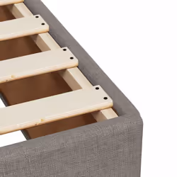 vidaXL Box Spring Bed with Mattress Bed Frame Dark Brown 140x200 cm Fabric - taupe, 90 x 200 cm - Additional view 9