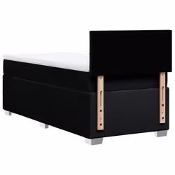 vidaXL Box Spring Bed with Mattress Bed Frame Bedstead Black 90x200 cm Fabric - Additional view 5