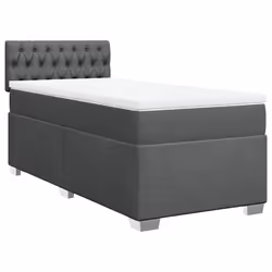 vidaXL Box Spring Bed with Mattress Home Bed Frame Dark Grey 90x200 cm Fabric