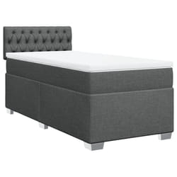 vidaXL Box Spring Bed with Mattress Home Bed Frame Dark Grey 90x200 cm Fabric