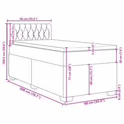 vidaXL Box Spring Bed with Mattress Bed Frame Bedstead Cream 90x200 cm Fabric