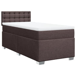 vidaXL Box Spring Bed with Mattress Home Bed Frame Dark Brown 90x200 cm Fabric