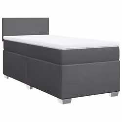 vidaXL Box Spring Bed with Mattress Home Bed Frame Dark Grey 100x200 cm Fabric