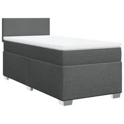 vidaXL Box Spring Bed with Mattress Home Bed Frame Dark Grey 100x200 cm Fabric