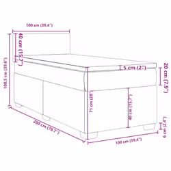 vidaXL Box Spring Bed with Mattress Home Bed Frame Dark Grey 100x200 cm Fabric