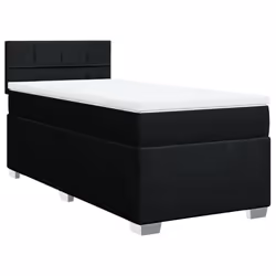 vidaXL Box Spring Bed with Mattress Bed Frame Bedstead Black 100x200 cm Fabric