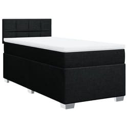 vidaXL Box Spring Bed with Mattress Bed Frame Bedstead Black 100x200 cm Fabric
