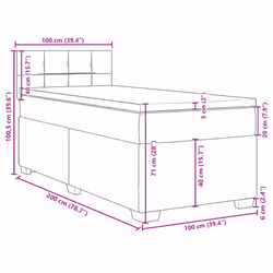 vidaXL Box Spring Bed with Mattress Bed Frame Bedstead Black 100x200 cm Fabric