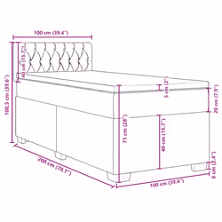vidaXL Box Spring Bed with Mattress Home Bed Frame Dark Grey 100x200 cm Fabric