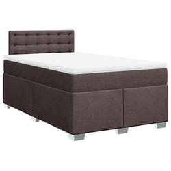 vidaXL Box Spring Bed with Mattress Bed Frame Dark Brown 120x190 cm Fabric