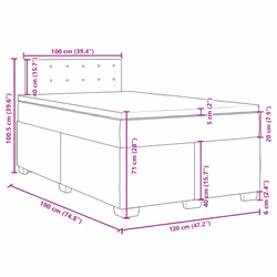 vidaXL Box Spring Bed with Mattress Bed Frame Bedstead Taupe 120x190 cm Fabric