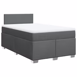 vidaXL Box Spring Bed with Mattress Home Bed Frame Dark Grey 120x200 cm Fabric