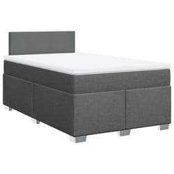 vidaXL Box Spring Bed with Mattress Home Bed Frame Dark Grey 120x200 cm Fabric
