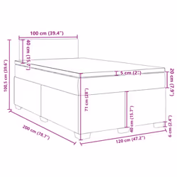vidaXL Box Spring Bed with Mattress Home Bed Frame Dark Grey 120x200 cm Fabric