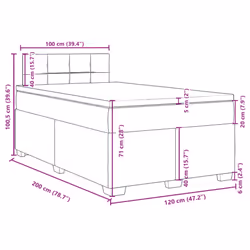 vidaXL Box Spring Bed with Mattress Bed Frame Bedstead Black 120x200 cm Fabric