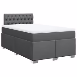 vidaXL Box Spring Bed with Mattress Home Bed Frame Dark Grey 120x200 cm Fabric