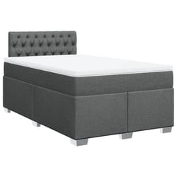 vidaXL Box Spring Bed with Mattress Home Bed Frame Dark Grey 120x200 cm Fabric