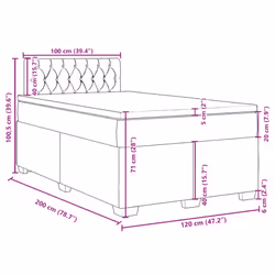 vidaXL Box Spring Bed with Mattress Home Bed Frame Dark Grey 120x200 cm Fabric