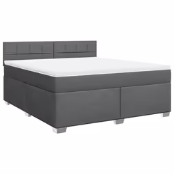 vidaXL Box Spring Bed with Mattress Home Bed Frame Dark Grey 180x200 cm Fabric