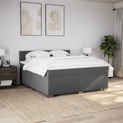 vidaXL Box Spring Bed with Mattress Home Bed Frame Dark Grey 180x200 cm Fabric