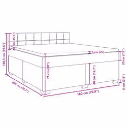 vidaXL Box Spring Bed with Mattress Home Bed Frame Dark Grey 180x200 cm Fabric