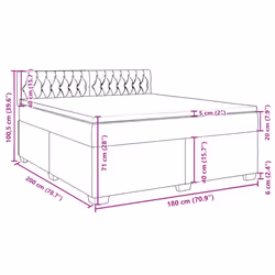 vidaXL Box Spring Bed with Mattress Bed Frame Light Grey 180x200 cm Fabric