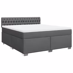 vidaXL Box Spring Bed with Mattress Home Bed Frame Dark Grey 180x200 cm Fabric