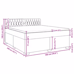vidaXL Box Spring Bed with Mattress Home Bed Frame Dark Grey 180x200 cm Fabric
