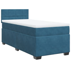 vidaXL Box Spring Bed with Mattress Home Bed Frame Dark Blue 80x200 cm Velvet