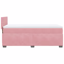 vidaXL Box Spring Bed with Mattress Bed Frame Bedstead Pink 80x200 cm Velvet - Additional view 4