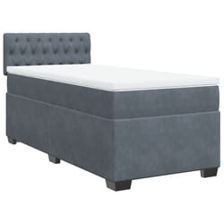 vidaXL Box Spring Bed with Mattress Home Bed Frame Dark Grey 80x200 cm Velvet