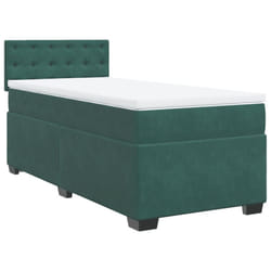 vidaXL Box Spring Bed with Mattress Home Bed Frame Dark Green 80x200 cm Velvet
