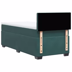 vidaXL Box Spring Bed with Mattress Home Bed Frame Dark Green 80x200 cm Velvet - Additional view 9
