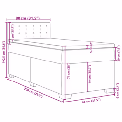 vidaXL Box Spring Bed with Mattress Bed Frame Bedstead Pink 80x200 cm Velvet