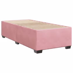 vidaXL Box Spring Bed with Mattress Bed Frame Bedstead Pink 80x200 cm Velvet - Additional view 4