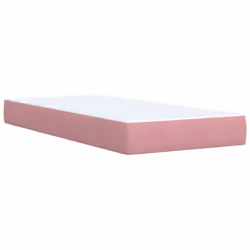 vidaXL Box Spring Bed with Mattress Bed Frame Bedstead Pink 80x200 cm Velvet - Additional view 5