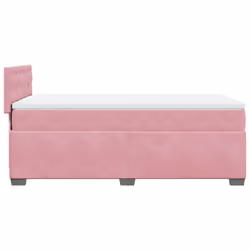 vidaXL Box Spring Bed with Mattress Bed Frame Bedstead Pink 80x200 cm Velvet - Additional view 8