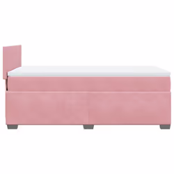 vidaXL Box Spring Bed with Mattress Bed Frame Bedstead Pink 90x190 cm Velvet - Additional view 8