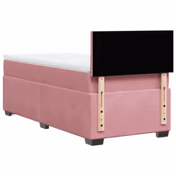 vidaXL Box Spring Bed with Mattress Bed Frame Bedstead Pink 90x190 cm Velvet - Additional view 9
