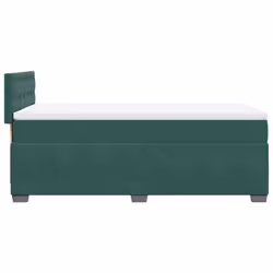 vidaXL Box Spring Bed with Mattress Home Bed Frame Dark Green 90x190 cm Velvet - Additional view 8