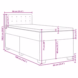 vidaXL Box Spring Bed with Mattress Bed Frame Bedstead Pink 90x190 cm Velvet