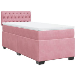 vidaXL Box Spring Bed with Mattress Bed Frame Bedstead Pink 90x190 cm Velvet