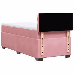 vidaXL Box Spring Bed with Mattress Bed Frame Bedstead Pink 90x190 cm Velvet - Additional view 9