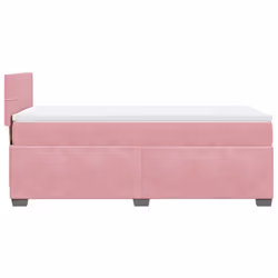 vidaXL Box Spring Bed with Mattress Bed Frame Bedstead Pink 90x190 cm Velvet - Additional view 8