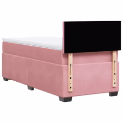 vidaXL Box Spring Bed with Mattress Bed Frame Bedstead Pink 90x190 cm Velvet - Additional view 9