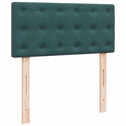 vidaXL Box Spring Bed with Mattress Home Bed Frame Dark Green 90x200 cm Velvet - Additional view 7