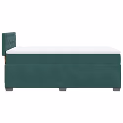 vidaXL Box Spring Bed with Mattress Home Bed Frame Dark Green 90x200 cm Velvet - Additional view 8