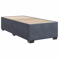 vidaXL Box Spring Bed with Mattress Home Bed Frame Dark Grey 90x200 cm Velvet - Additional view 4