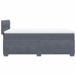 vidaXL Box Spring Bed with Mattress Home Bed Frame Dark Grey 90x200 cm Velvet - Additional view 8